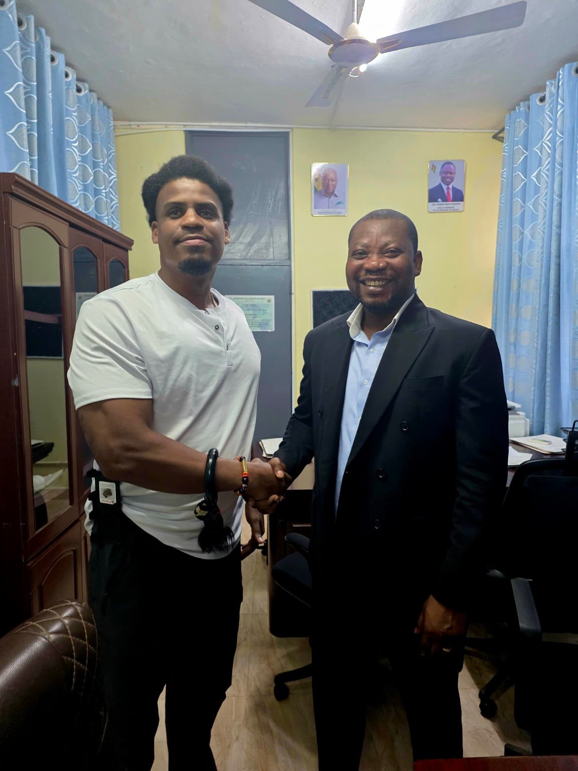 Transition U founder Andrew L. Johnson, PhD with Dr. Kofi Donkor of the Centre for Plant Medicine Research